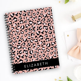 Luipaard Print, Vlekken, Roze Luipaard, Jouw naam Notitieboek