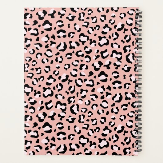 Luipaard Print, Vlekken, Roze Luipaard, Jouw naam Planner (Achterkant)