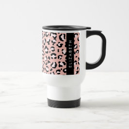 Luipaard Print, Vlekken, Roze Luipaard, Jouw naam Reisbeker