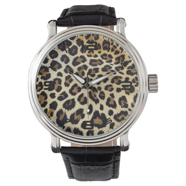 Luipaard Print Watch Horloge (Voorkant)