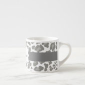 Luipaard Print Witte en Grijze Espresso Mok (Rechts)