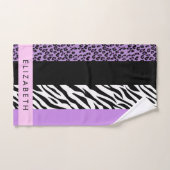 Luipaard Print, Zebra Print, Paarse, Jouw naam Bad Handdoek (Handdoek)