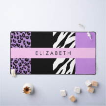 Luipaard Print, Zebra Print, Paarse, Jouw naam