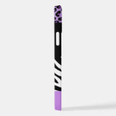 Luipaard Print, Zebra Print, Paarse, Jouw naam iPhone Hoesje (Rechterkant)