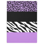 Luipaard Print, Zebra Print, Paarse, Jouw naam Klembord (Achterkant)