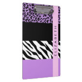 Luipaard Print, Zebra Print, Paarse, Jouw naam Klembord (Rechts)
