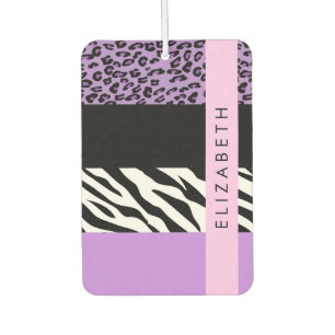 Luipaard Print, Zebra Print, Paarse, Jouw naam Luchtverfrisser