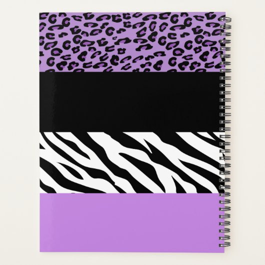 Luipaard Print, Zebra Print, Paarse, Jouw naam Planner (Achterkant)