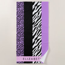 Luipaard Print, Zebra Print, Paarse, Jouw naam