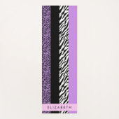 Luipaard Print, Zebra Print, Paarse, Jouw naam Yogamat (Voorkant)