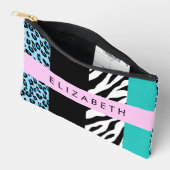 Luipaard Print, Zebraprint, Blauw, Jouw naam Etui (Open)