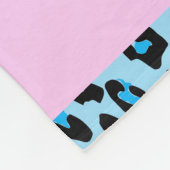 Luipaard Print, Zebraprint, Blauw, Jouw naam Fleece Deken (Hoek)