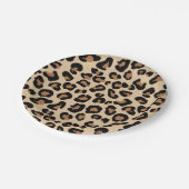 Luipaard Print, Zwart, Roest en Tan Papieren Bordje (Gekanteld)