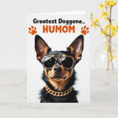 Luipaard Pup Beste Humom Kaart (Gele Bloem)