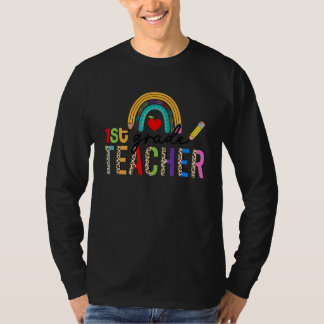 Luipaard Regenboog 1e Klas Leraar Eerste Dag Terug T-shirt