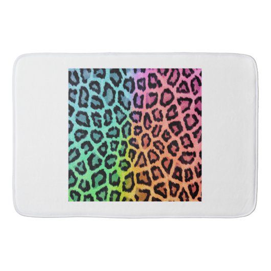 luipaard regenboog achtergrond badmat (Voorkant)
