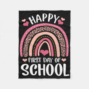 Luipaard Regenboog Gelukkige Eerste Dag Van School Fleece Deken