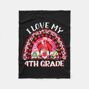 Luipaard Regenboog Ik Hou Van Mijn 4e Klas Gnome L Fleece Deken