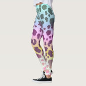 Luipaard regenboog kleurrijk patroon leggings (Links)