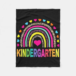 Luipaard Regenboog Kleuterleidster Eerste Dag Van Fleece Deken