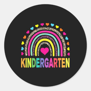 Luipaard Regenboog Kleuterleraar Eerste Dag Van Ronde Sticker