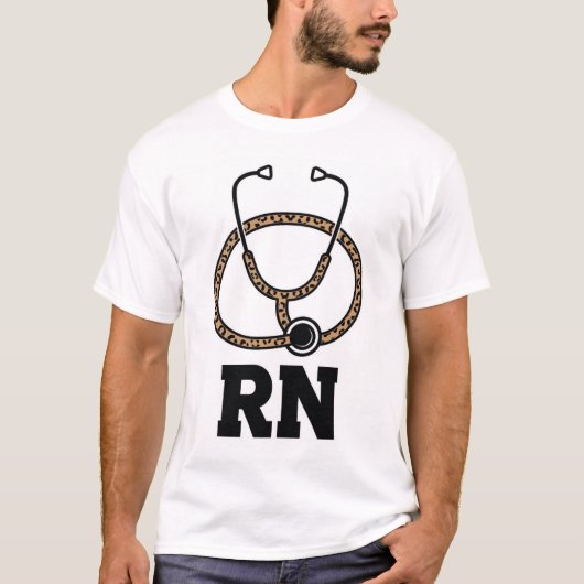 Luipaard RN Stethoscoop T-Shirt (Voorkant)