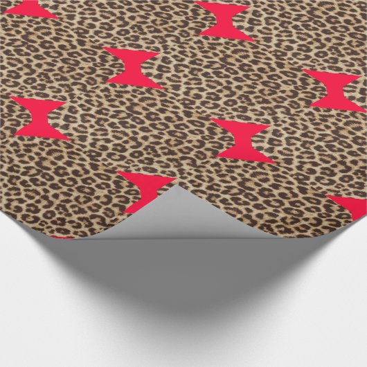 Luipaard Rode Strikdas Cadeaupapier (Hoek)