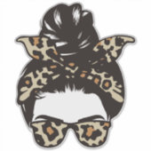 Luipaard Rommelige Knot Sticker – Dierenprint Zonn (Voorkant)