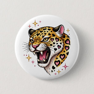 Luipaard Ronde Button 5,7 Cm