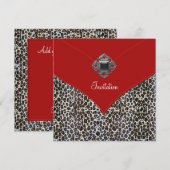 Luipaard Rood All Occasion Feest Event Kaart (Voorkant / Achterkant)