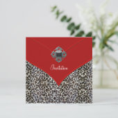 Luipaard Rood All Occasion Feest Event Kaart (Staand voorkant)