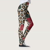 Luipaard Rood Rozen Patroon Leggings (Rechts)