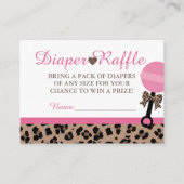 Luipaard & Roze Baby Luier Raffle Insert Kaarten (Voorkant)
