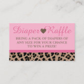 Luipaard & Roze Baby Luier Raffle Insert Kaarten (Voorkant)