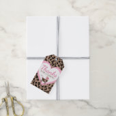 Luipaard & Roze Baby Shower Bedankt voor uw komst Cadeaulabel (Met Touw)