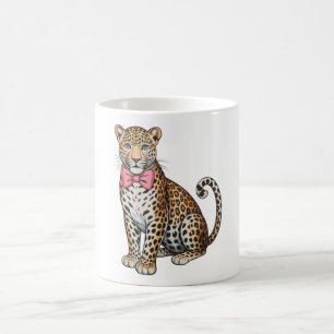 Luipaard Roze Coquette Strik Meisjesachtige Sublim Koffiemok
