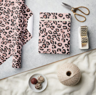 Luipaard Roze Goud Spots op Zachte Blush Roze Cadeaupapier