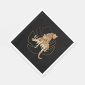 Luipaard safari zwart servet (Hoek)