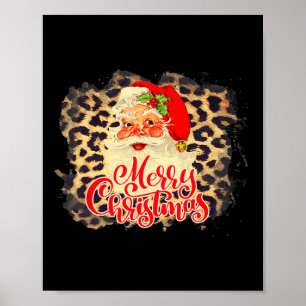 Luipaard  Santa Vrolijk Kerstfeest Sinterklaas Poster
