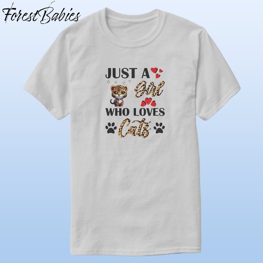 Luipaard, Schattige meisje houdt van katten Animal T-shirt