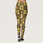 Luipaard schets fusiepatroon kunst leggings (Achterkant)