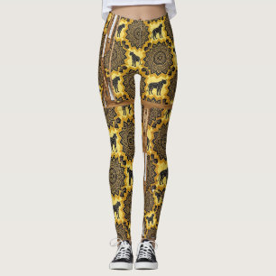 Luipaard schets fusiepatroon kunst leggings