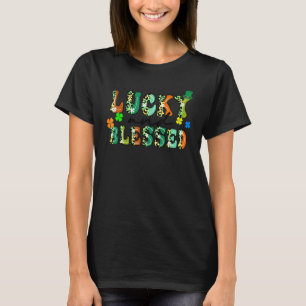  luipaard sint-Patrick's Day C Lucky en blozen T-shirt