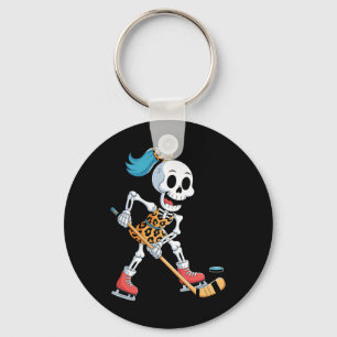 Luipaard Skelet IJshockey Halloween Kostuum Vrouwe Sleutelhanger