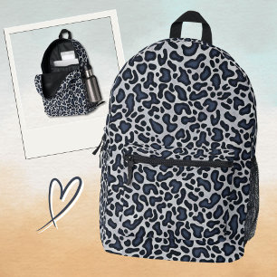 Luipaard Skin Denim Grijs Blauw Patroon - Bedrukte Rugzak