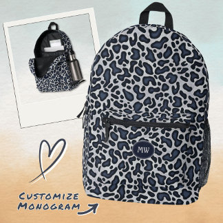 Luipaard Skin Denim Grijs Blauw Patroon - Gedrukt Bedrukte Rugzak