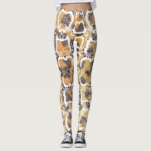 Luipaard Slang Dierlijke Print Textuur Leggings (Voorkant)