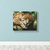 luipaard slapend canvas wandkunst afdruk (Insitu (Houten vloer))