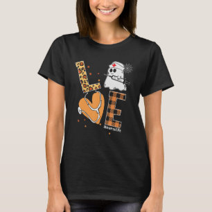 luipaard spook verpleegster halloween kostuum herf t-shirt