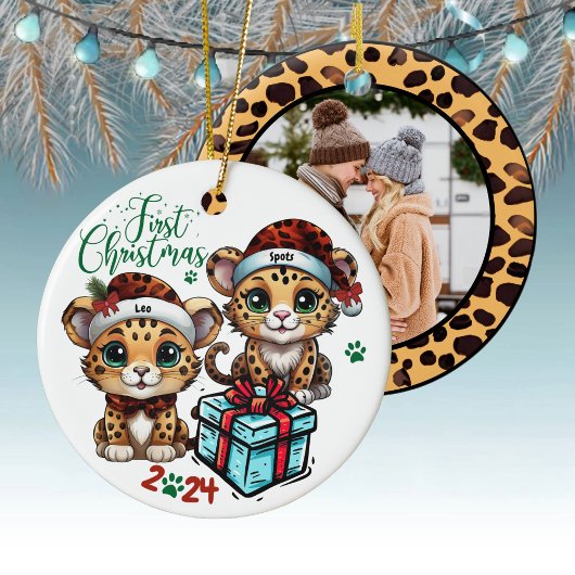 Luipaard Spot Kat Dier Print Eerste Kerst 🐾🐆 Keramisch Ornament